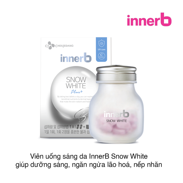 Viên uống sáng da InnerB Snow White giúp dưỡng sáng, ngăn ngừa lão hoá, nếp nhăn