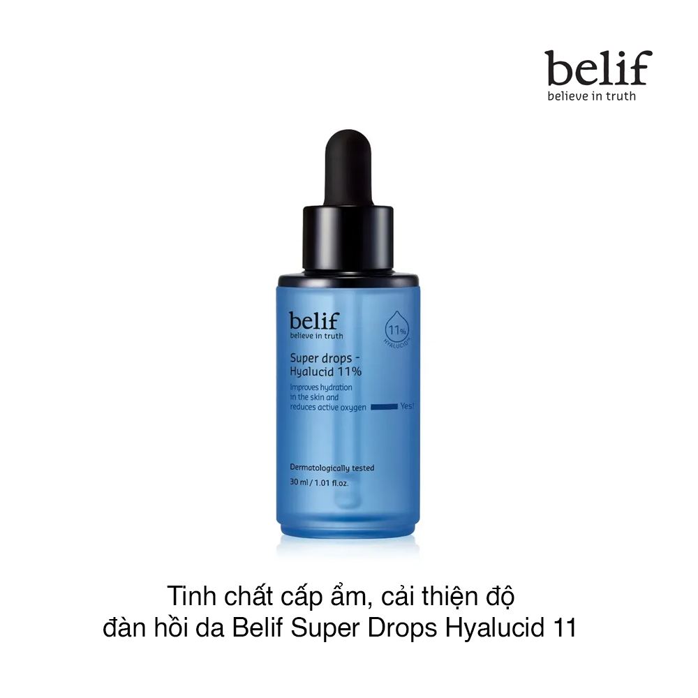 Tinh chất cấp ẩm, cải thiện độ đàn hồi da Belif Super Drops Hyalucid 11% 30ml (Hộp)