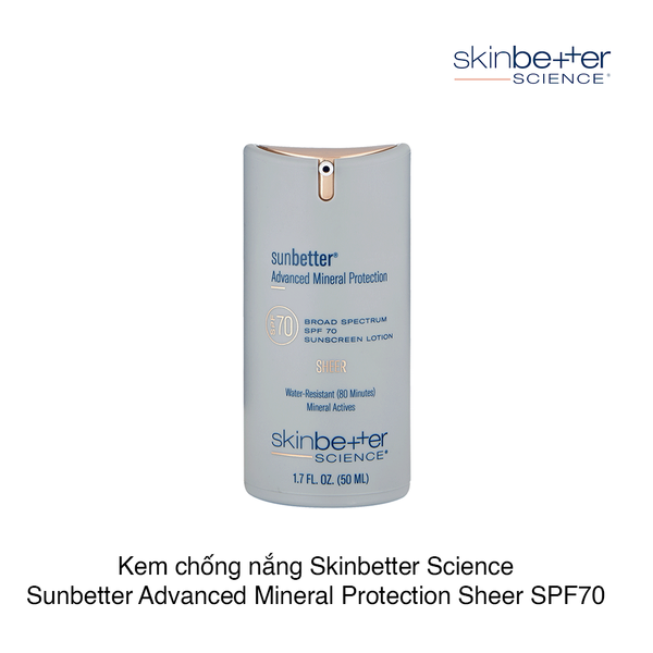 Kem chống nắng Skinbetter Science Sunbetter Advanced Mineral Protection Sheer SPF70 50ml