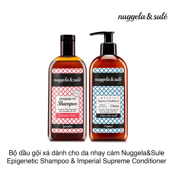 Bộ dầu gội xả dành cho da nhạy cảm Nuggela&Sule Epigenetic Shampoo For Sensitive Skin+ Imperial Supreme Conditioner Onion (250ml x 2) (Set 2)