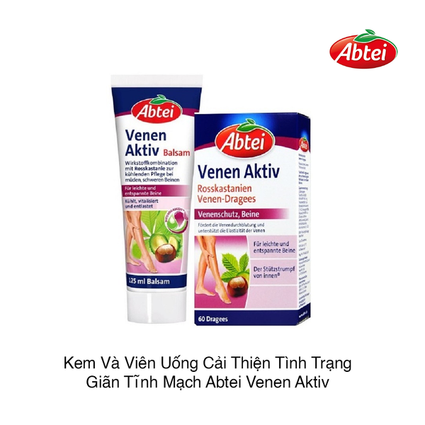 Combo kem và viên uống cải thiện tình trạng giãn tĩnh mạch Abtei Venen Aktiv