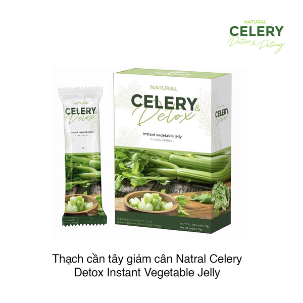Thạch cần tây giảm cân Natral Celery Detox Instant Vegetable Jelly (20 gói x 15g) (Hộp)