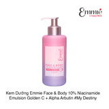 Kem Dưỡng Trắng Da Cổ & Toàn Thân Emmie Face & Body 10% Niacinamide Emulsion Golden C + Alpha Arbutin  230g (Hộp)