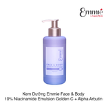 Kem Dưỡng Trắng Da Cổ & Toàn Thân Emmie Face & Body 10% Niacinamide Emulsion Golden C + Alpha Arbutin  230g (Hộp)