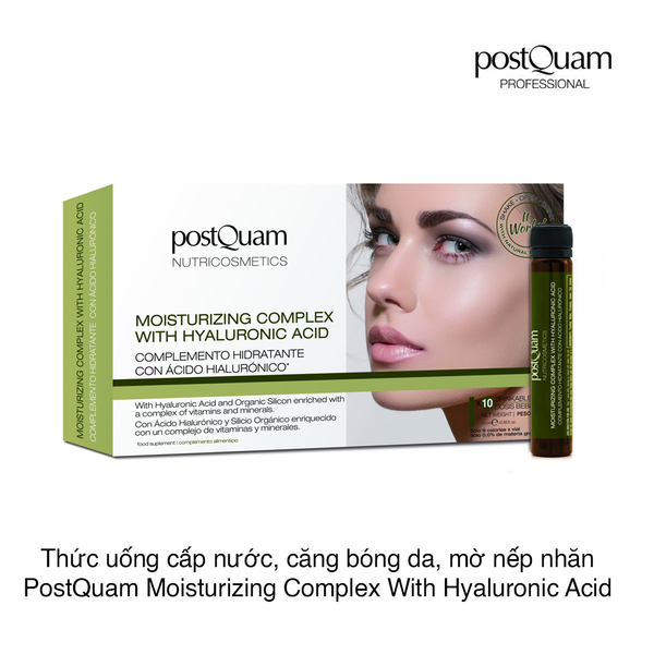 Thức uống cấp nước, giúp căng bóng da, mờ nếp nhăn PostQuam Moisturizing Complex With Hyaluronic Acid