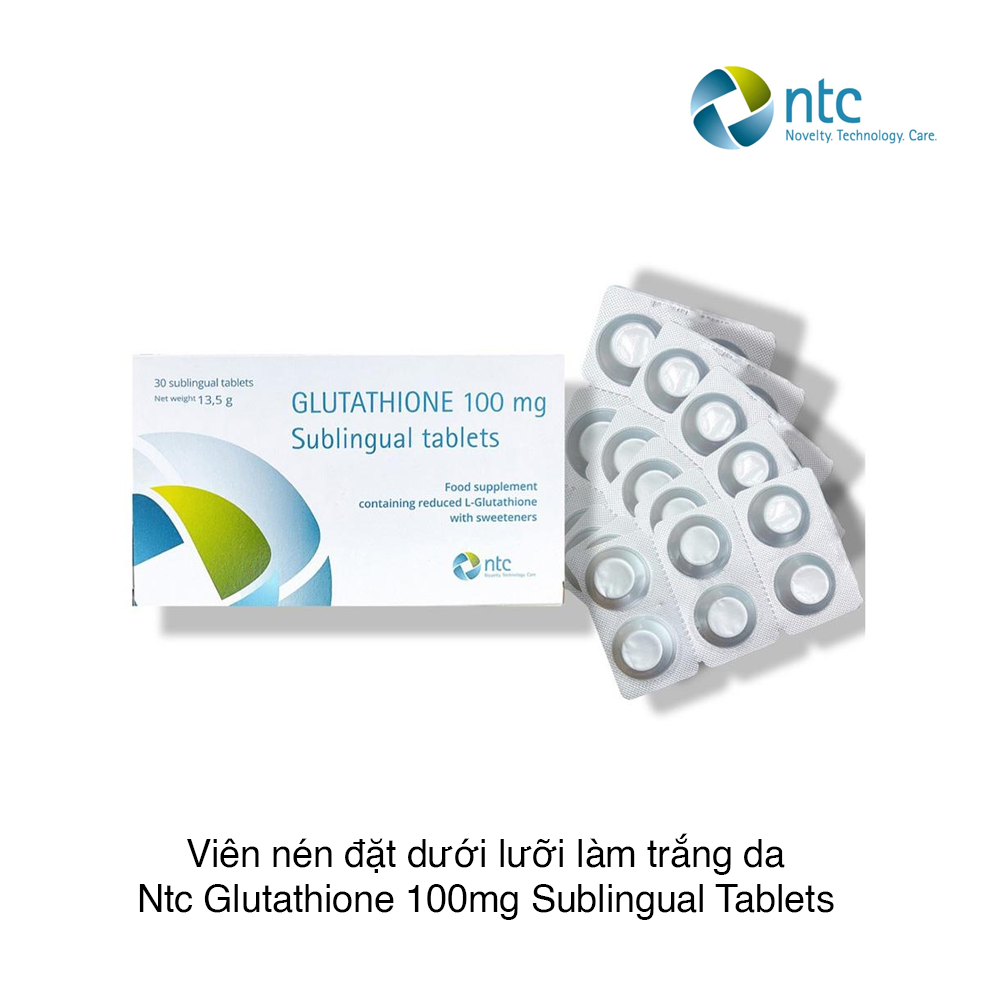glutathione viên ngậm Viên nén đặt dưới lưỡi làm trắng da Ntc Glutathione 100mg Sublingual T –  Chợ Tình Của Boo