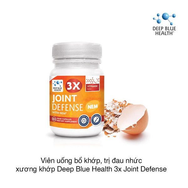 Viên uống hổ trợ giảm đau nhức xương khớp Deep Blue Health 3X Joint Defense Nem (60 viên)