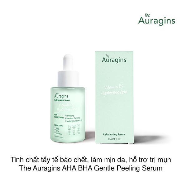 Tinh chất tẩy tế bào chết, làm mịn da, hỗ trợ trị mụn The Auragins AHA BHA Gentle Peeling Serum 30ml