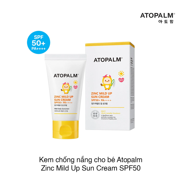 Kem chống nắng cho bé Atopalm Zinc Mild Up Sun Cream SPF50 65g (Hộp)