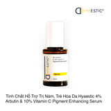 Tinh Chất Hỗ Trợ Trị Nám, Trẻ Hóa Da Hyaestic 4% Arbutin & 10% Vitamin C Pigment Enhancing Serum 30ml (Hộp)