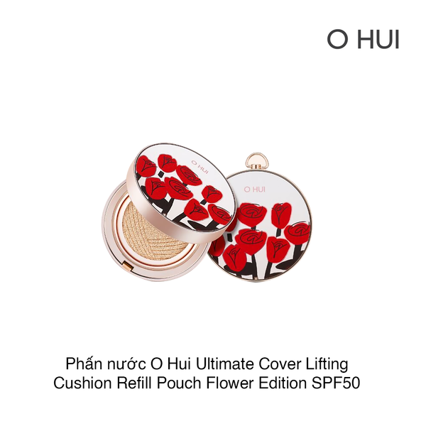 Phấn nước O Hui Ultimate Cover Lifting Cushion Refill Pouch Flower Edition SPF50 #1 15g (Hộp)