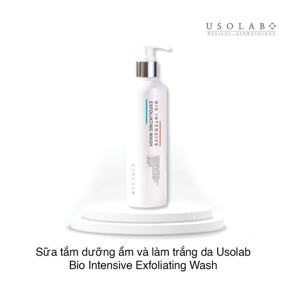 Sữa tắm dưỡng ẩm và làm trắng da Usolab Bio Intensive Exfoliating Wash 250ml (Hộp)