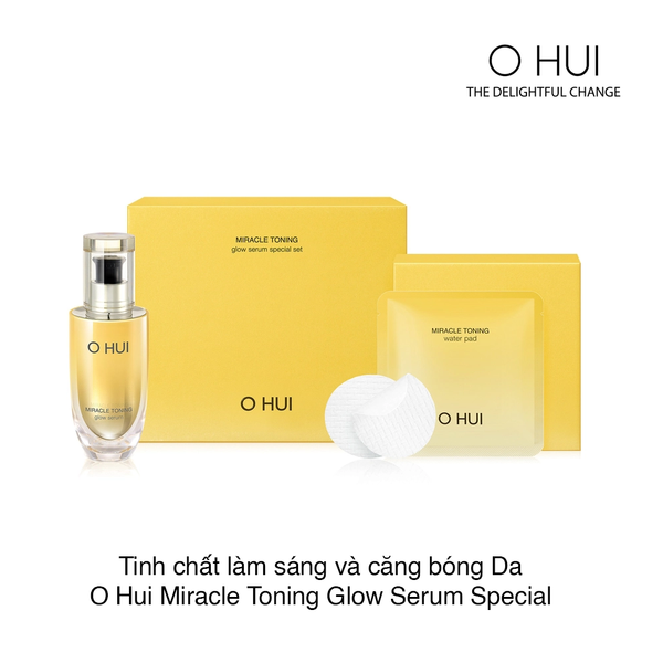 Tinh chất làm sáng và căng bóng Da O Hui Miracle Toning Glow Serum Special (Set 2 món)