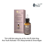 Tinh chất làm sáng da và thu nhỏ lỗ chân lông Ava Youth Activator 10% Niacynamide & Snow Algae 30ml (Hộp)