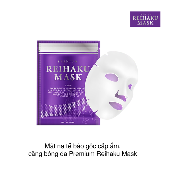 Mặt nạ tế bào gốc cấp ẩm, căng bóng da Premium Reihaku Mask (10 miếng) (Hộp)