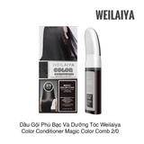 Dầu Gội Phủ Bạc Và Dưỡng Tóc Weilaiya Color Conditioner Magic Color Comb 2/0 Natural Black