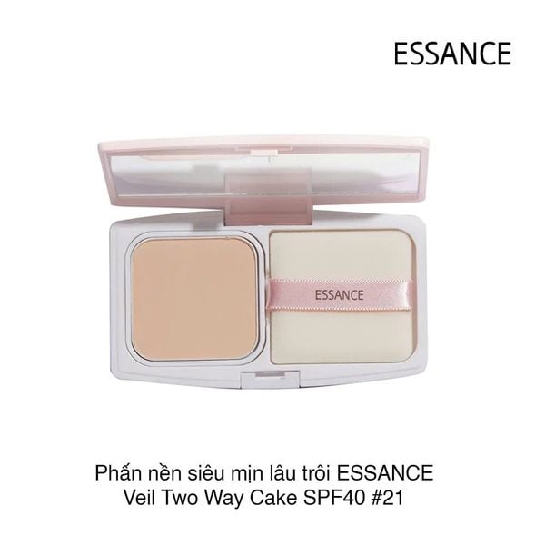 Phấn nền siêu mịn lâu trôi ESSANCE Veil Two Way Cake SPF40 #21 Sand Ivory 7g