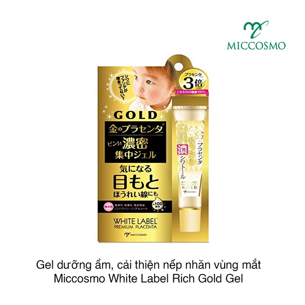 Gel dưỡng ẩm, cải thiện nếp nhăn vùng mắt Miccosmo White Label Premium Placenta Rich Gold Gel 30g