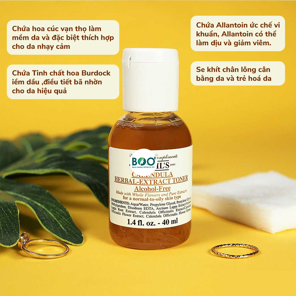 Nước hoa hồng hoa cúc Kiehl's Calendula Herbal-Extract Toner 40ml