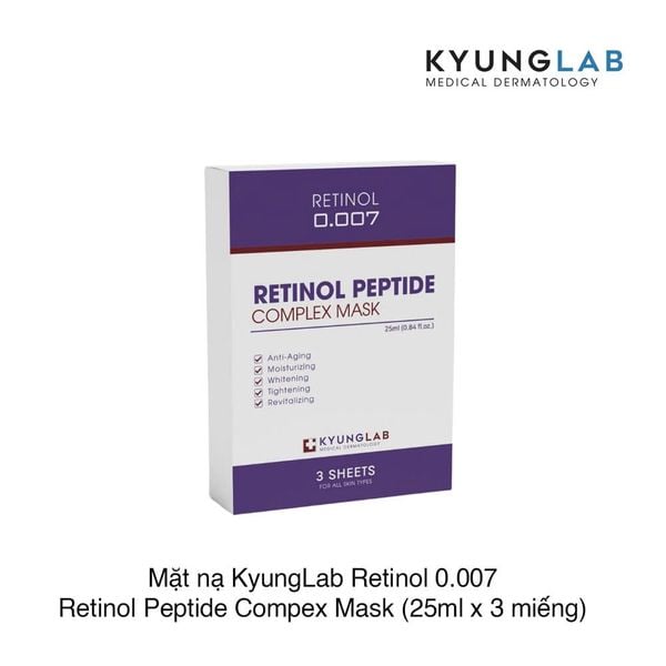 Mặt nạ KyungLab Retinol 0.007 Retinol Peptide Compex Mask (25ml x 3 miếng)