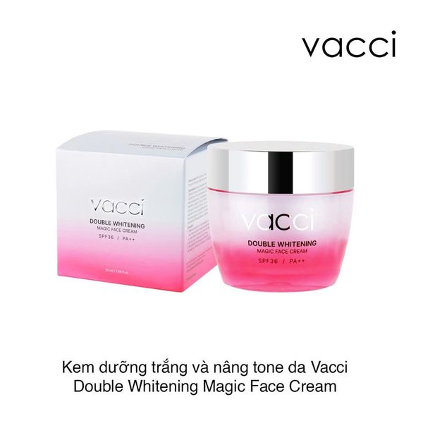 Kem dưỡng trắng và nâng tone da Vacci Double Whitening Magic Face Cream SPF36 50ml