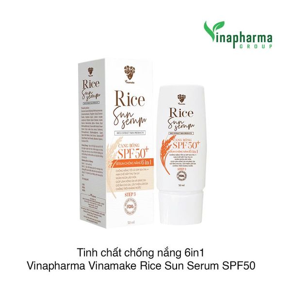 Tinh chất chống nắng 6in1 Vinapharma Vinamake Rice Sun Serum SPF50 50ml