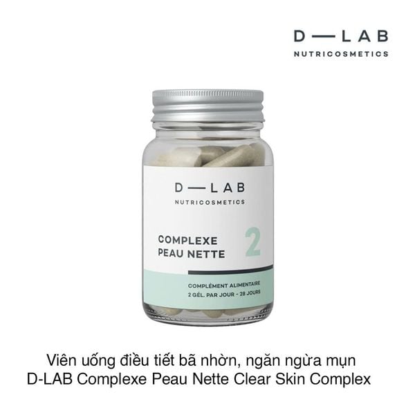 Viên uống điều tiết bã nhờn và ngăn ngừa hình thành mụn D-LAB Complexe Peau Nette Clear Skin Complex (56 viên)