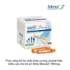 Thức uống hỗ trợ chắc khỏe xương và phát triển chiều cao cho trẻ em Midu MenaQ7 180mcg (30 ống x 10ml)
