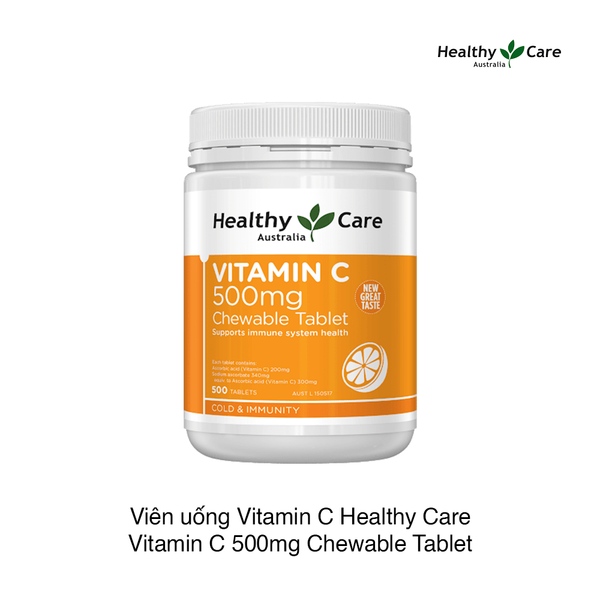 Viên uống Vitamin C Healthy Care Vitamin C 500mg Chewable Tablet