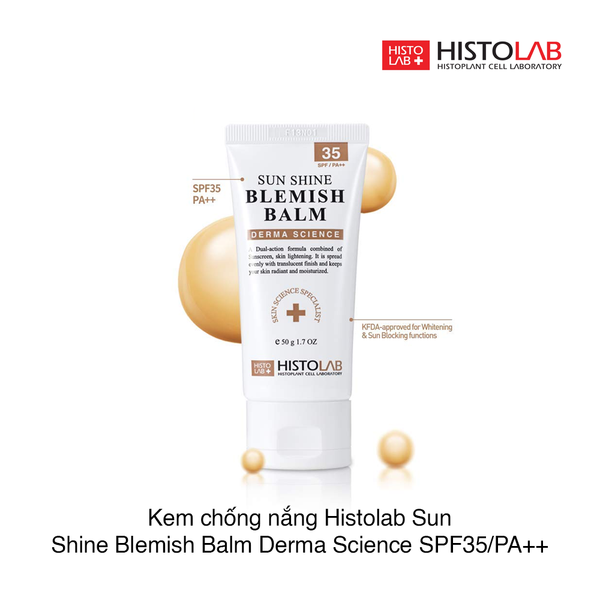 Kem chống nắng Histolab Sun Shine Blemish Balm Derma Science 50g (Hộp 690k