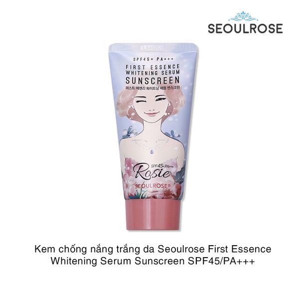 Kem chống nắng dưỡng trắng da Seoulrose First Essence Whitening Serum Sunscreen SPF45