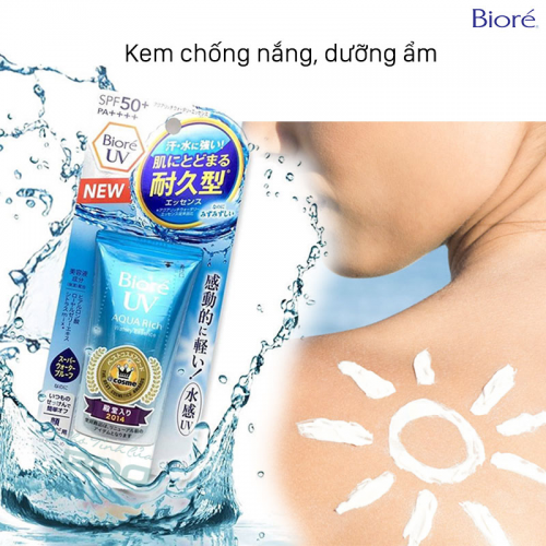 Kết quả hình ảnh cho KEM CHỐNG NẮNG BIORE UV AQUA RICH WATERY ESSENCE SPF 50+ PA++++ 50g