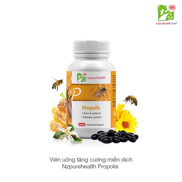 Viên uống keo ong tăng cường miễn dịch Nzpurehealth Propolis 500mg