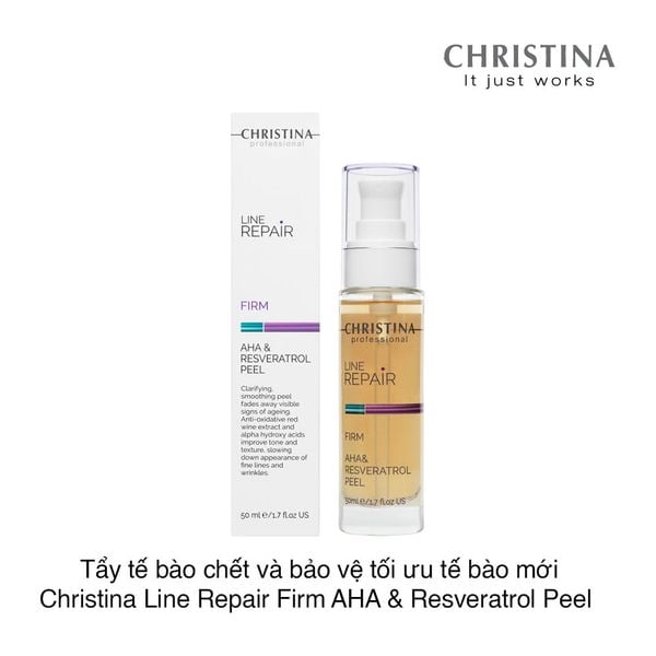 Tẩy tế bào chết và bảo vệ tối ưu tế bào mới Christina Line Repair Firm AHA & Resveratrol Peel 50ml