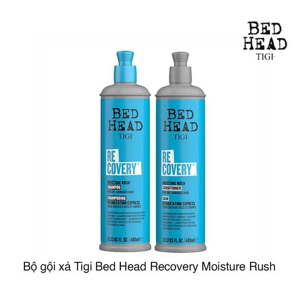 Bộ gội xả phục hồi cấp ẩm Tigi Bed Head Recovery Moisture Rush (970ml x 2)(Xanh)