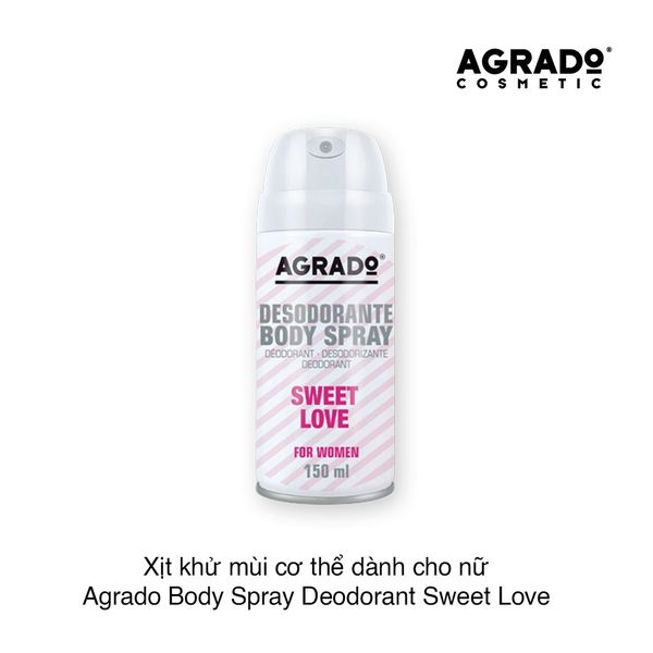 Xịt khử mùi cơ thể dành cho nữ Agrado Body Spray Deodorant Sweet Love 150ml