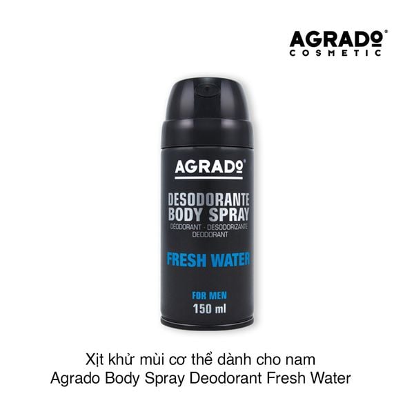 Xịt khử mùi cơ thể dành cho nam Agrado Body Spray Deodorant Fresh Water 150ml
