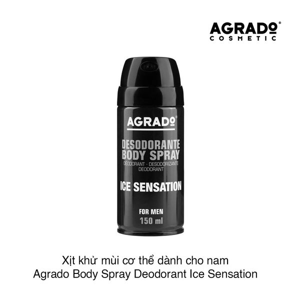 Xịt khử mùi cơ thể dành cho nam Agrado Body Spray Deodorant Ice Sensation 150ml