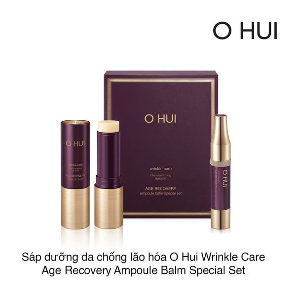 Sáp dưỡng da chống lão hóa O Hui Wrinkle Care Age Recovery Ampoule Balm Special Set (2 món)