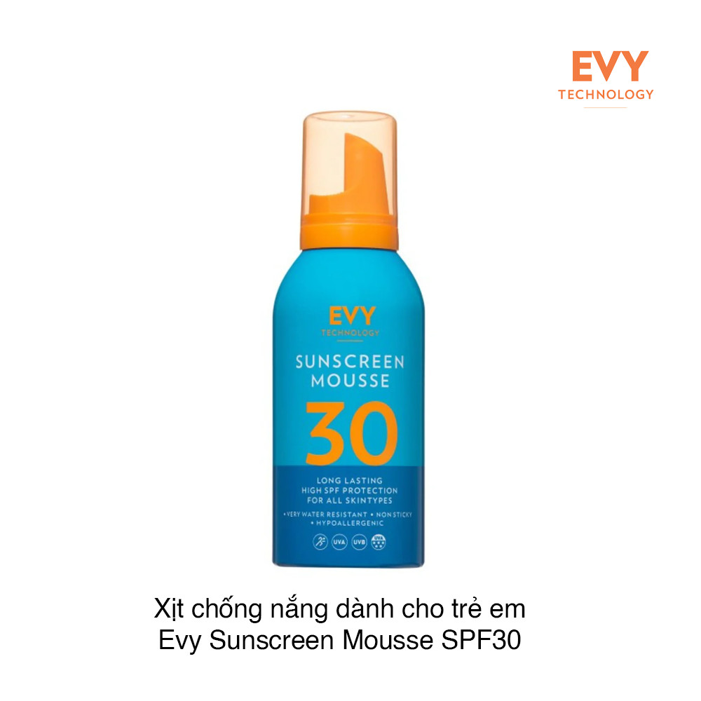 Xịt chống nắng dành cho trẻ em Evy Sunscreen Mousse SPF30 150ml