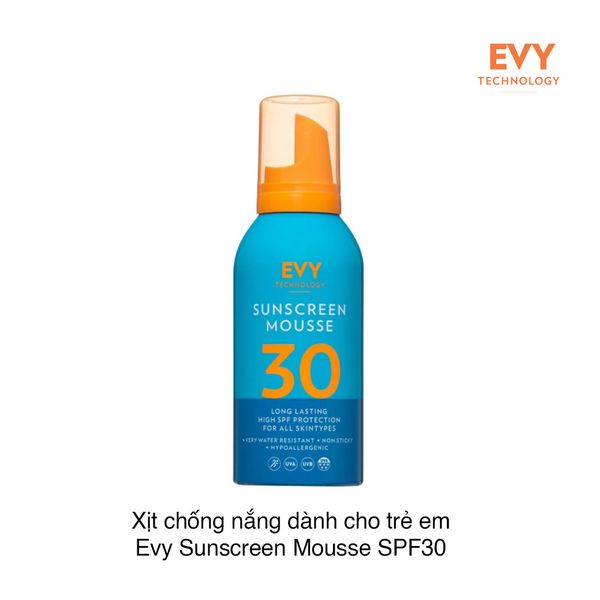 Xịt chống nắng dành cho trẻ em Evy Sunscreen Mousse SPF30 150ml
