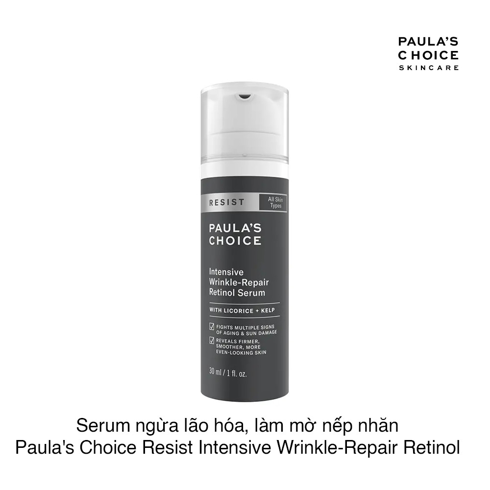 Tinh chất ngừa lão hóa, làm mờ nếp nhăn Paula's Choice Resist Intensive Wrinkle-Repair Retinol Serum 30ml