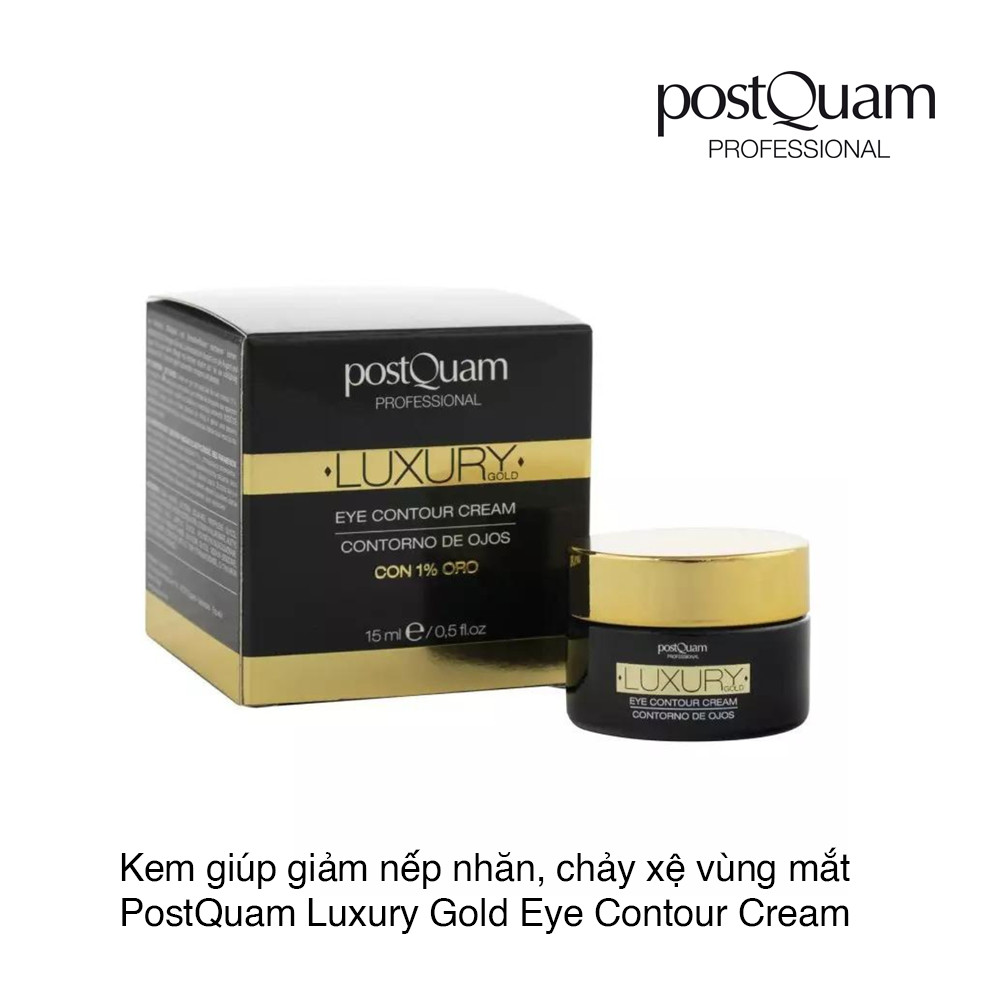 Kem giúp giảm nếp nhăn, chảy xệ vùng mắt PostQuam Luxury Gold Eye Contour Cream 15ml