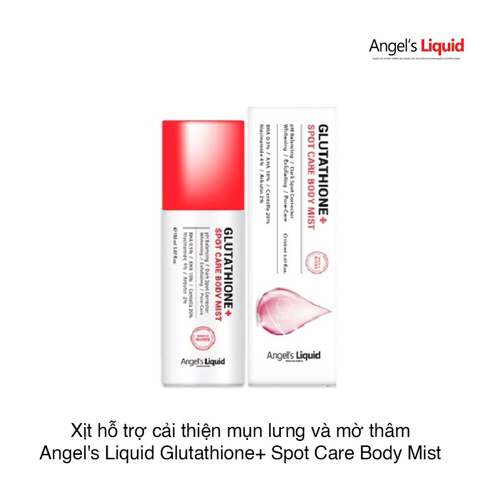 xịt mụn lưng glutathione Xịt hỗ trợ cải thiện mụn lưng và mờ thâm Angel's Liquid Glutathione+ S –  Chợ Tình Của Boo