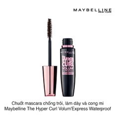 Chuốt mascara chống trôi, làm dày và cong mi Maybelline The Hyper Curl Volum'Express Waterproof 9,2ml