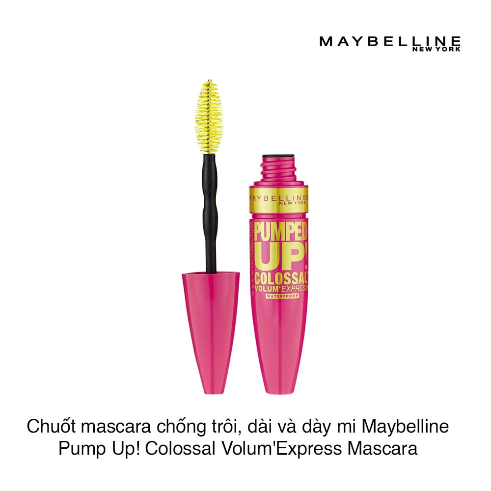 Chuốt mascara chống trôi, làm dài và dày mi Maybelline Pump Up! Colossal Volum'Express Mascara 9,7ml