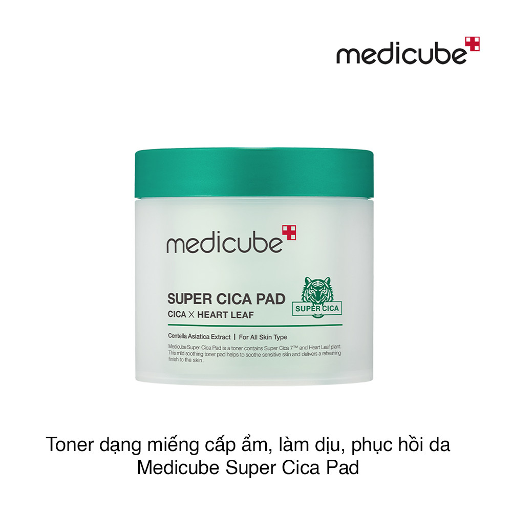 Toner dạng miếng cấp ẩm, làm dịu, phục hồi da Medicube Super Cica Pad (70 miếng)