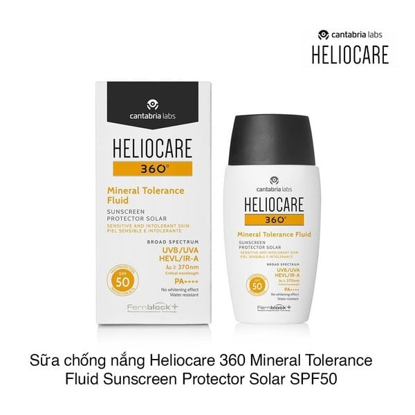 Sữa chống nắng Heliocare 360 Mineral Tolerance Fluid Sunscreen Protector Solar SPF50 50ml