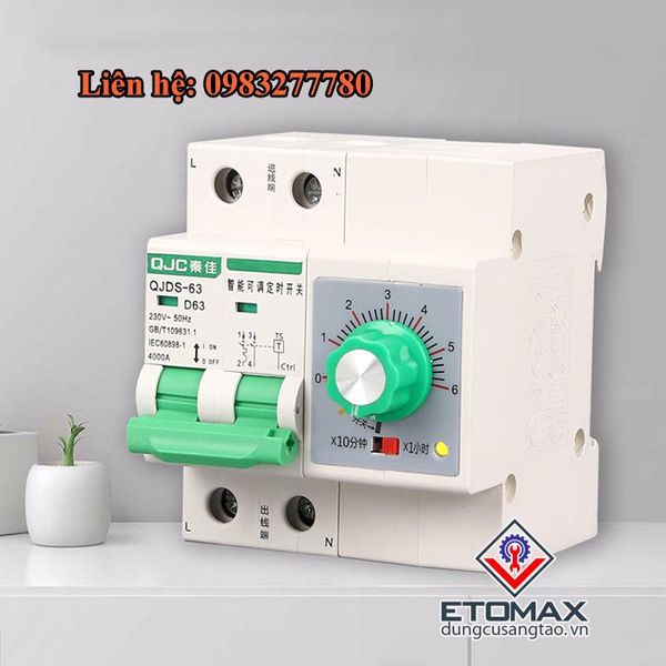 Aptomat hẹn giờ tắt đếm ngược công suất lớn 63A