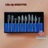 Bộ 10 mũi khắc, mài làm lũa Vonfram trục 6mm